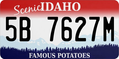 ID license plate 5B7627M