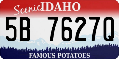 ID license plate 5B7627Q