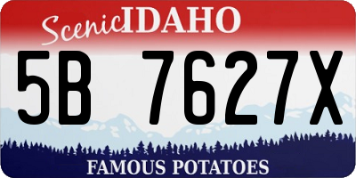 ID license plate 5B7627X