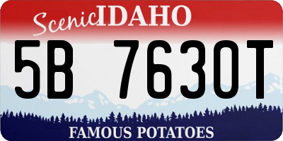 ID license plate 5B7630T