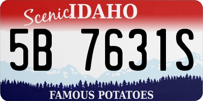 ID license plate 5B7631S