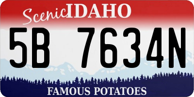 ID license plate 5B7634N