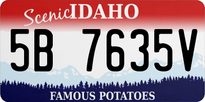 ID license plate 5B7635V