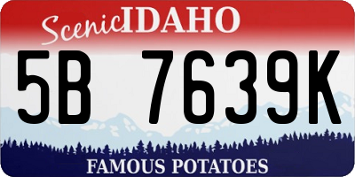 ID license plate 5B7639K