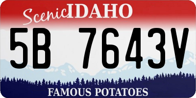 ID license plate 5B7643V