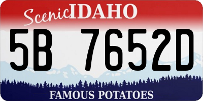 ID license plate 5B7652D