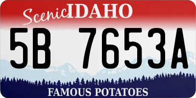 ID license plate 5B7653A