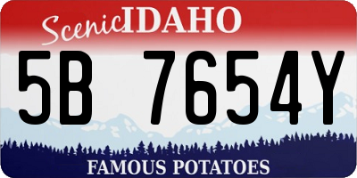 ID license plate 5B7654Y