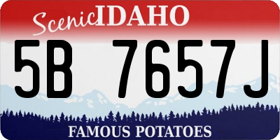 ID license plate 5B7657J