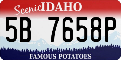 ID license plate 5B7658P