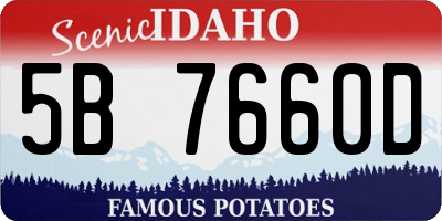 ID license plate 5B7660D