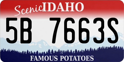 ID license plate 5B7663S