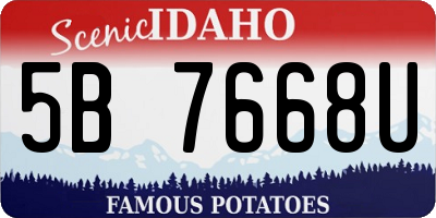 ID license plate 5B7668U