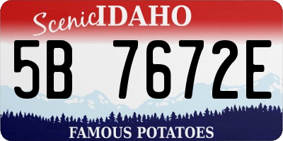 ID license plate 5B7672E