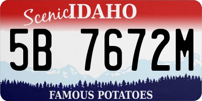 ID license plate 5B7672M
