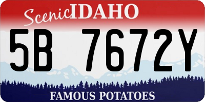 ID license plate 5B7672Y