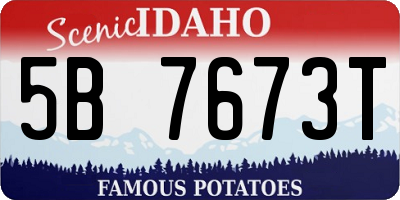 ID license plate 5B7673T