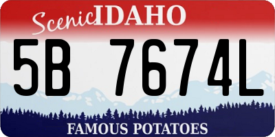 ID license plate 5B7674L