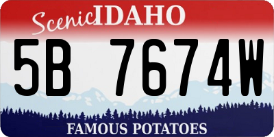 ID license plate 5B7674W