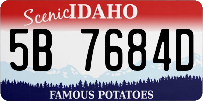 ID license plate 5B7684D