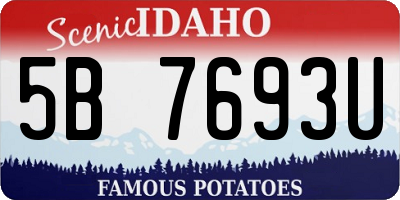 ID license plate 5B7693U