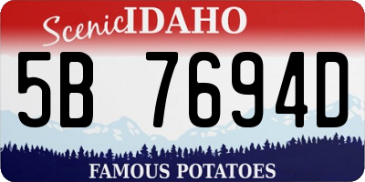 ID license plate 5B7694D