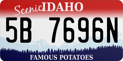 ID license plate 5B7696N