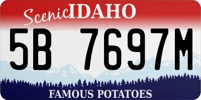ID license plate 5B7697M