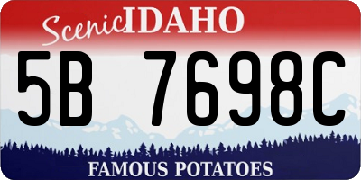 ID license plate 5B7698C
