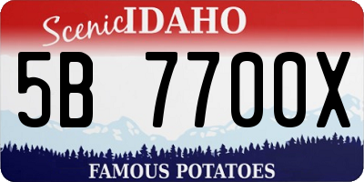 ID license plate 5B7700X