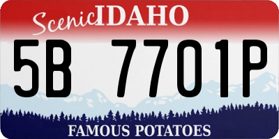 ID license plate 5B7701P