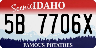 ID license plate 5B7706X