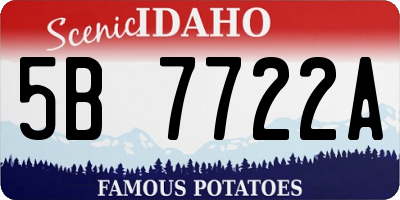 ID license plate 5B7722A