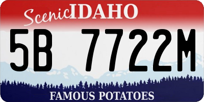 ID license plate 5B7722M