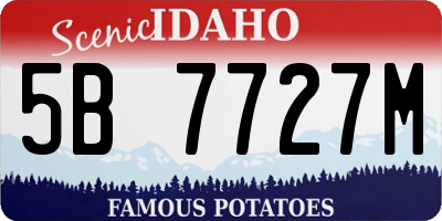 ID license plate 5B7727M