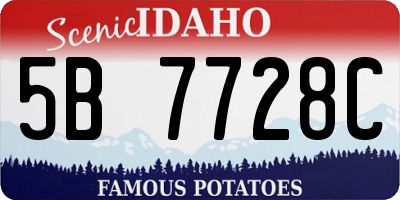 ID license plate 5B7728C