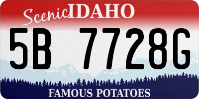 ID license plate 5B7728G