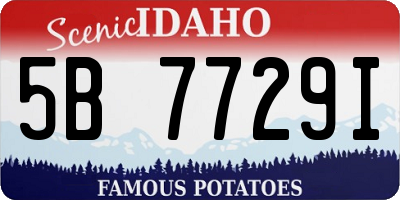 ID license plate 5B7729I