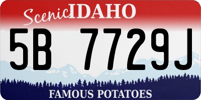ID license plate 5B7729J