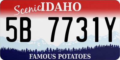 ID license plate 5B7731Y