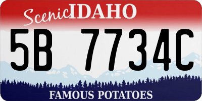 ID license plate 5B7734C