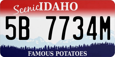 ID license plate 5B7734M