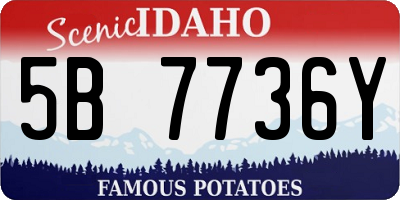 ID license plate 5B7736Y