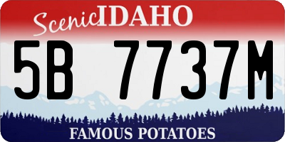 ID license plate 5B7737M