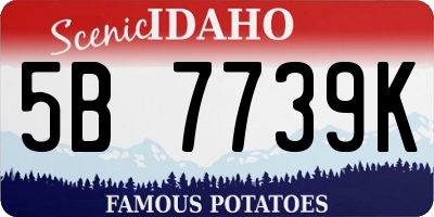 ID license plate 5B7739K