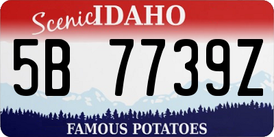 ID license plate 5B7739Z