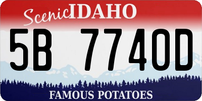 ID license plate 5B7740D