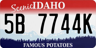 ID license plate 5B7744K
