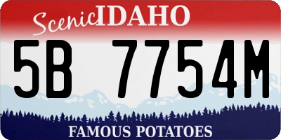 ID license plate 5B7754M