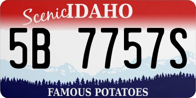 ID license plate 5B7757S